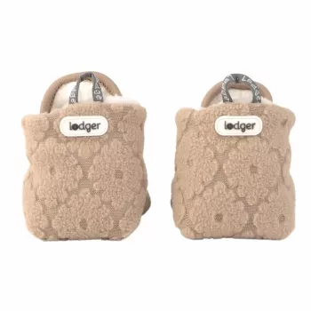 Lodger Slipper Folklore Fleece Baby Slippers, Beige, 6-12 Months