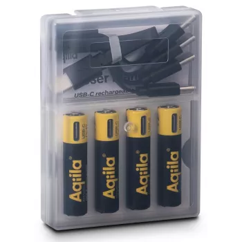 AQIILA AAA NiMH baterije s USB-C, 1,2 V, 600 mAh, pakiranje 4 komada AQ60AAA374C4