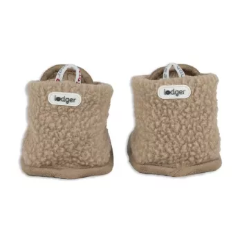 Lodger Teddy papuče za bebe, bež, 12-18 mjeseci, protuklizni potplat, meki flis