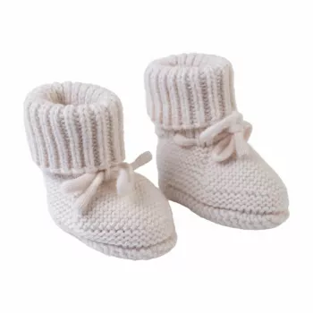 Lodger Slipper Folklore papuče za bebe od merino vune, Birch, 0-6 mjeseci