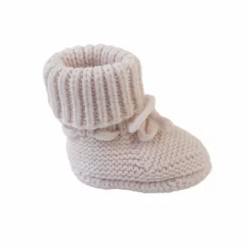 Lodger Slipper Folklore papuče za bebe od merino vune, Birch, 0-6 mjeseci