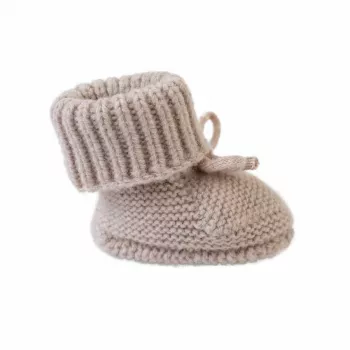 Lodger Slipper Folklore papuče za bebe od merino vune, bež, 0-6 mjeseci