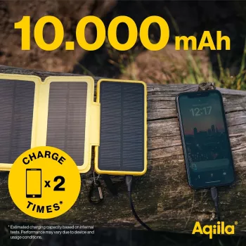 Aqiila Powerbird BS10 solarni powerbank 10000 mAh crni i narančasti