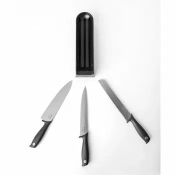 Brabantia Tasty+ set noževa u bloku za ladicu, tamnosivi, 3 noža