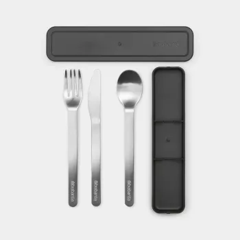 Brabantia Make & Take prijenosni set pribora za jelo, tamnosivi