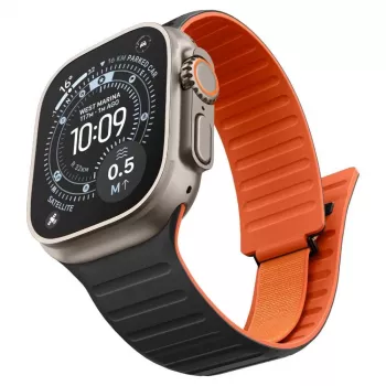 Spigen Athlex Air M narukvica za Apple Watch 8/9/10/11/SE/Ultra (44/45/46/49 mm) – crno-narančasta