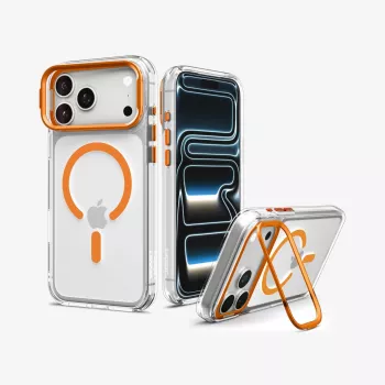 Spigen Ultra Hybrid Optik S MagSafe futrola za iPhone 17 Pro / 18 Pro - prozirna/narančasta