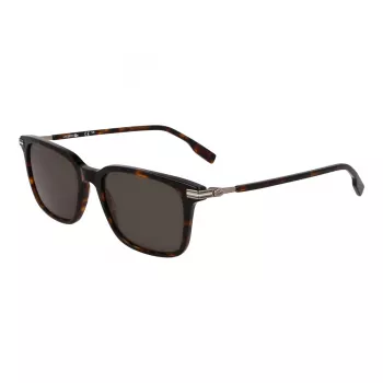 Lacoste Men's L6035S-230 Rectangular Sunglasses, Havana Frame, Brown Lens, 53mm