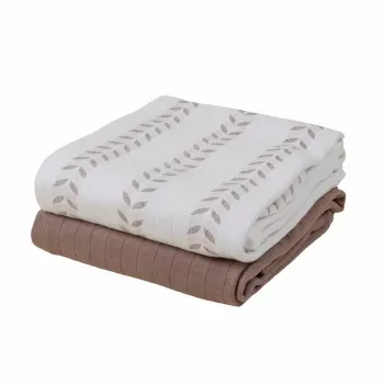 Lodger Swaddler Solid Matcha pamučna muslinska povojnica, birch/buffalo, 110x110 cm, 2 kom