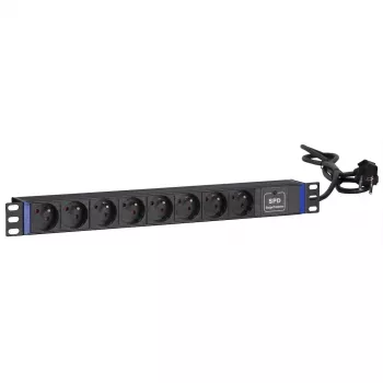DSIT 19 inch produžni kabel sa zaštitom od prenapona, 8 utičnica, s uzemljenjem (DS-8PDU-SPD-PE)