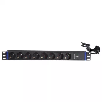 DSIT 19 inch produžni kabel sa zaštitom od prenapona, 8 utičnica, s uzemljenjem (DS-8PDU-SPD-PE)