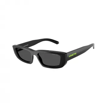 Arnette AN4357-121487 Men's Rectangular Sunglasses, Matte Black Frame, Grey Lenses, 53/17/145 mm