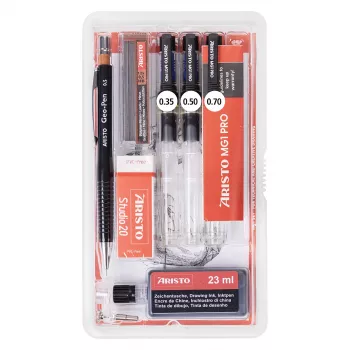 ARISTO mg1 pro Studio set tuševa za tehničko crtanje, crni (AR64150)