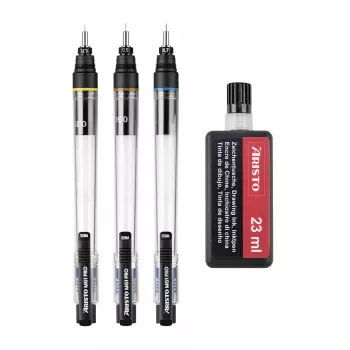 ARISTO mg1 pro Basic set tuševa za tehničko crtanje, 3 tuša 0,35 / 0,50 / 0,70 mm, 4 dijela (AR64300)