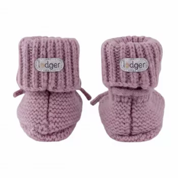 Lodger Slipper merino vunene bebine čizmice, Mauve, 0-6 mjeseci
