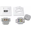 Wirewin DD-TRIO-K5E UP2 WS Cat5e oklopljena podžbukna podatkovna utičnica, 2x RJ45, LSA, čisto bijela