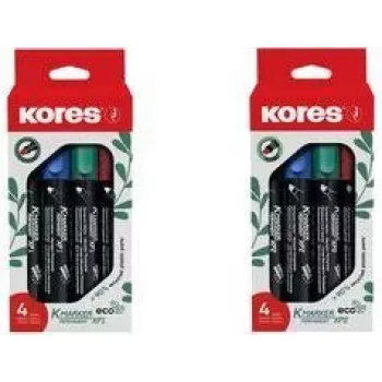 Kores ECO XP1 permanentni marker, okrugli vrh, 3 mm, razne boje, set od 4 M20764