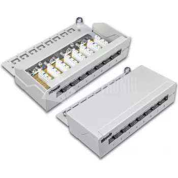 Wirewin DVP-TRIO-K5E 8 - 8-portni Cat5e oklopljeni desktop patch panel, LSA priključak