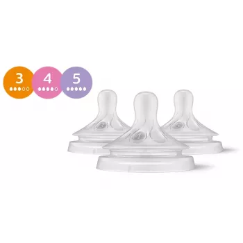 Philips Avent Natural Response set silikonskih duda za bočice (pakiranje od 3, Flow 3, 1+ mjesec)