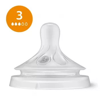 Philips Avent Natural Response set silikonskih duda za bočice (pakiranje od 3, Flow 3, 1+ mjesec)