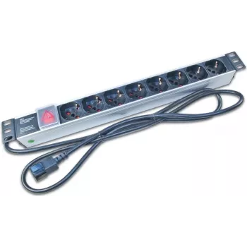 Wirewin NVL8 UPS 19 inch 1U Rackmount PDU s 8 Schuko utičnica, 16A, crni