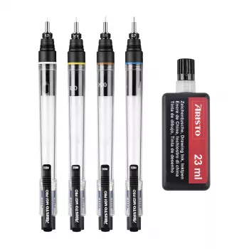 ARISTO mg1 pro Basic set tinte za crtanje, 4 tinte 0,25 / 0,35 / 0,50 / 0,70 mm, 5 dijelova (AR64400)
