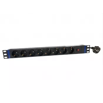 DSIT 19 inch 8-struki PDU s glavnim prekidačem i zaštitom od preopterećenja (DS-8PDU-MO-PE)