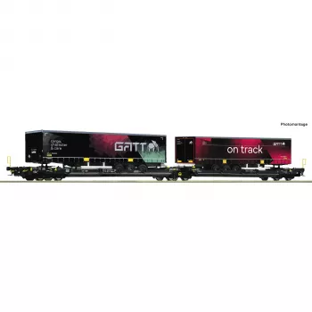 Roco 6600170 DC TX Logistik Sgns plitki vagon H0
