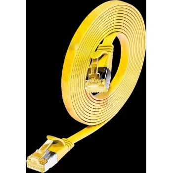 Wirewin Cat6A Slim Ethernet patch kabel U/FTP plosnati žuti 1m 10Gbps PKW-STP-SLIM-K6A 1.0 GE