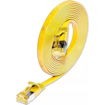 Wirewin Cat6A Slim Ethernet patch kabel U/FTP plosnati žuti 1m 10Gbps PKW-STP-SLIM-K6A 1.0 GE