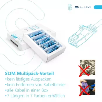 Wirewin SLIM-LS-K6A 1.0 WT 90 - Cat6A U/FTP Slim patch kabel, 1,0 m, bijeli, 90 komada