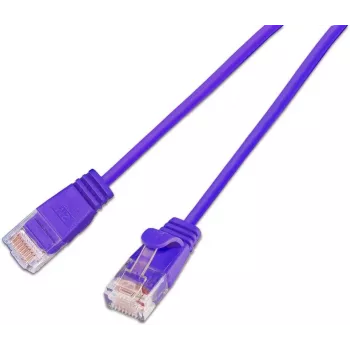 Wirewin SLIM KAT6A 10 Gigabit Light patch kabel, okrugli, U/UTP, Ø 3,6 mm, ljubičasti, 0,5 m SLIM-L-UU-K6A 2.0 VT