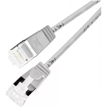 Wirewin Lightpatch kabel okrugli U/FTP Cat 6a sivi 0,1m tanak fleksibilan PoE PKW-LIGHT-STP-K6A 0.1