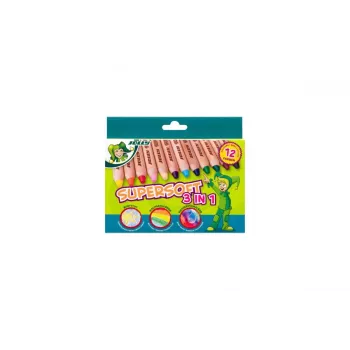JOLLY Supersoft 3 u 1 drvene bojice, razne boje, 12 komada (5956-0002)