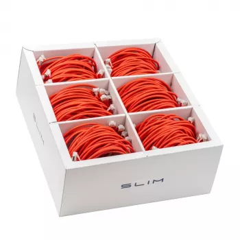 Wirewin SLIM-LS-K6A 0.5 RD 90 Cat6A Slim patch kabel, U/FTP, 10 Gbps, 0,5 m, crveni, 90 komada