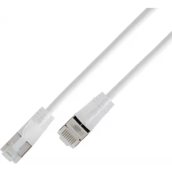 Wirewin SLIM KAT6A 10 Gigabit Light patch kabel, U/FTP, prozirni utikači, bijeli, 1,5 m SLIM-L-UF-K6A-TL 1.5 WT
