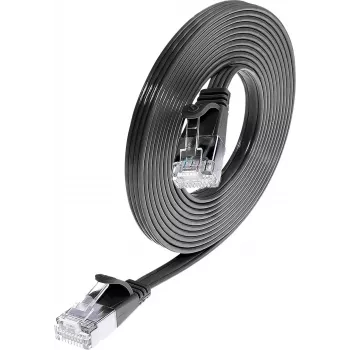 Slim Wirewin SLIM KAT6 Slim patch kabel, U/FTP, plosnati, crni, 0,75 m PKW-STP-SLIM-KAT6 0.75 SW