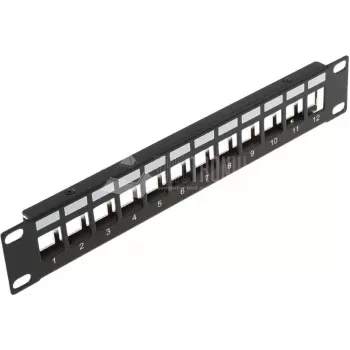 Wirewin 12-portni Keystone modul slijepi panel, 10 inch, crni, oklopljeni Keystone sustav (TKS PANEL 12 BLACK)