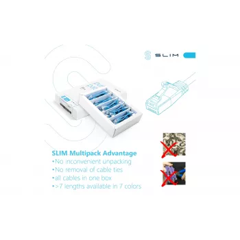 Wirewin SLIM-LS-K6A 1.0 90 Cat6A U/FTP Slim Ethernet patch kabel, 1m, sivi, 90 komada