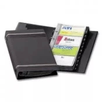 DURABLE VISIFIX 200 prstenasti registrator za posjetnice, 200 kartica, A-Z registar, crni 238558