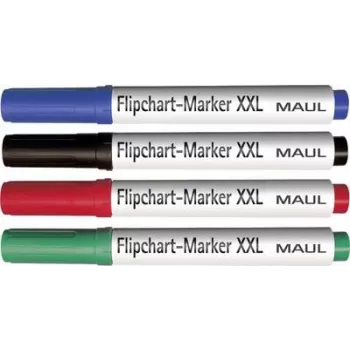 MAUL set flipchart markera, klinasti vrh 3,0-6,5 mm, 4 različite boje