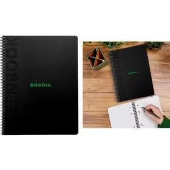 Rhodia Greenbook College bilježnica A5+ kockasta crna 119924C