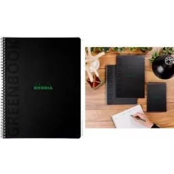 RHODIA GREENBOOK College blok A4+ linirani, crni uvez od recikliranog kartona 119933C