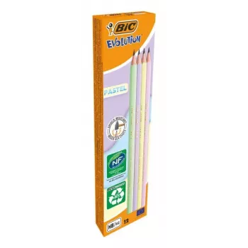 BIC Evolution PASTEL grafitne olovke HB 2 mm, različite pastelne boje, pakiranje od 12 kom. 518307