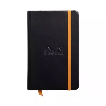 RHODIA RHODIARAMA bilježnica 90 x 140 mm linirana crna umjetna koža tvrdi uvez 96 listova 118642C