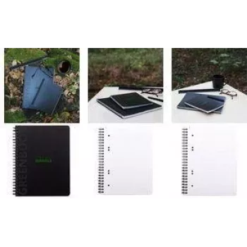 RHODIA GREENBOOK College blok A5+ kockasti crni ovitak od recikliranog materijala 119913C