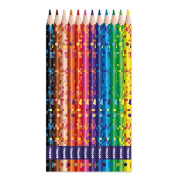 Maped PIXEL PARTY trokutaste bojice, 12 različitih boja, mekana mina otporna na lomljenje, drško s pixel uzorkom, kartonska kutija 862204
