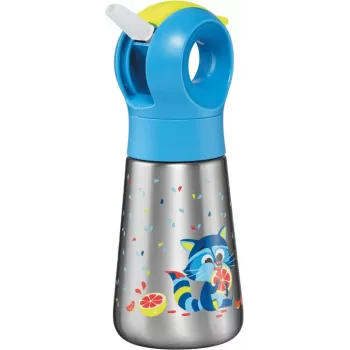Maped PICNIK Insulated Drinking Bottle Raccoon, 350 ml Stainless Steel with Straw 873001
