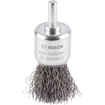 Bosch 1 609 200 269 čelična četka s drškom, valovita čelična žica, 25 mm, drška 6 mm