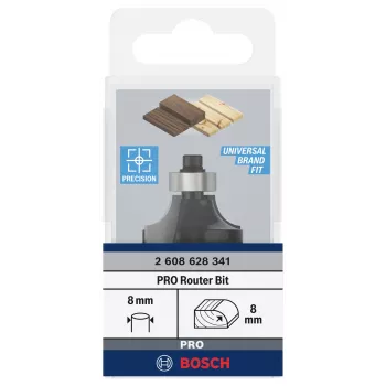 Bosch Expert for Wood glodalo za zaobljavanje 8 mm drška, R1 8 mm, 15,5 mm duljina rezanja, 53 mm ukupna duljina 2608628341